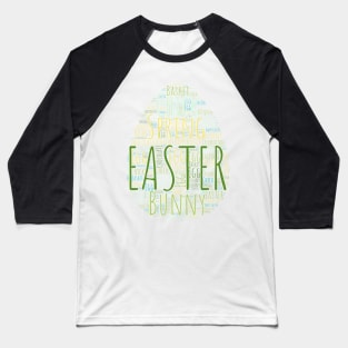 Cute Easter Egg Shaped Word Cloud Baseball T-Shirt